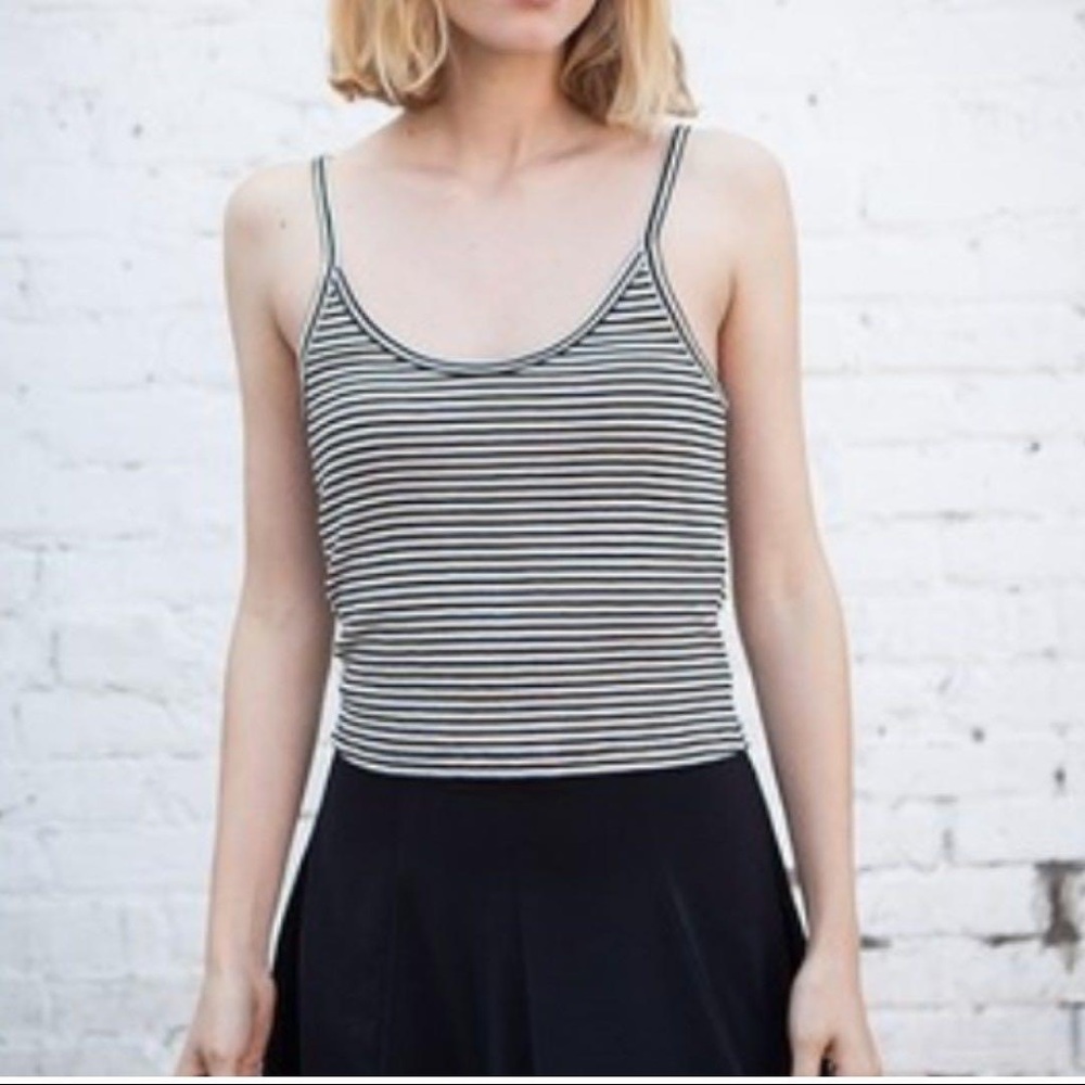 brandy melville black and white striped shirt